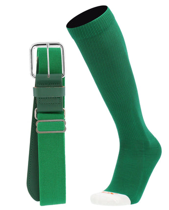 MadSportsStuff socks Kelly Green / X-Large Pro Line Softball Socks and Belt Combo Youth and Adult