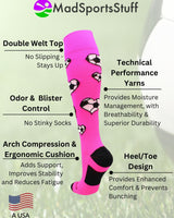 MadSportsStuff socks Love Soccer Hearts Socks Over the Calf