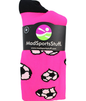 MadSportsStuff socks Love Soccer Hearts Socks Over the Calf