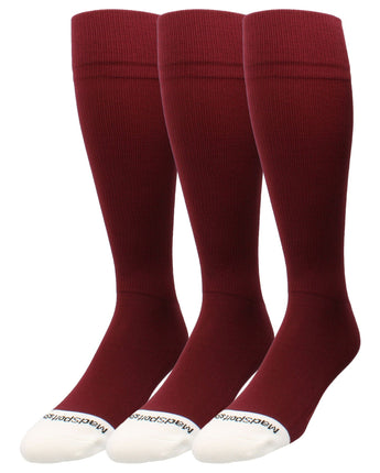 MadSportsStuff socks Maroon 3 Pack / Large Pro Line Volleyball Socks Over the Calf Team Colors