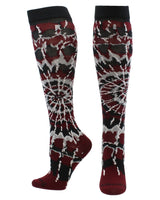 MadSportsStuff socks Maroon/Black/White / Small Crazy Tie Dye Socks Over the Calf