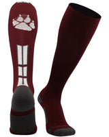 MadSportsStuff socks Maroon/White/Graphite / Large Wild Paw Over the Calf Socks (multiple colors)