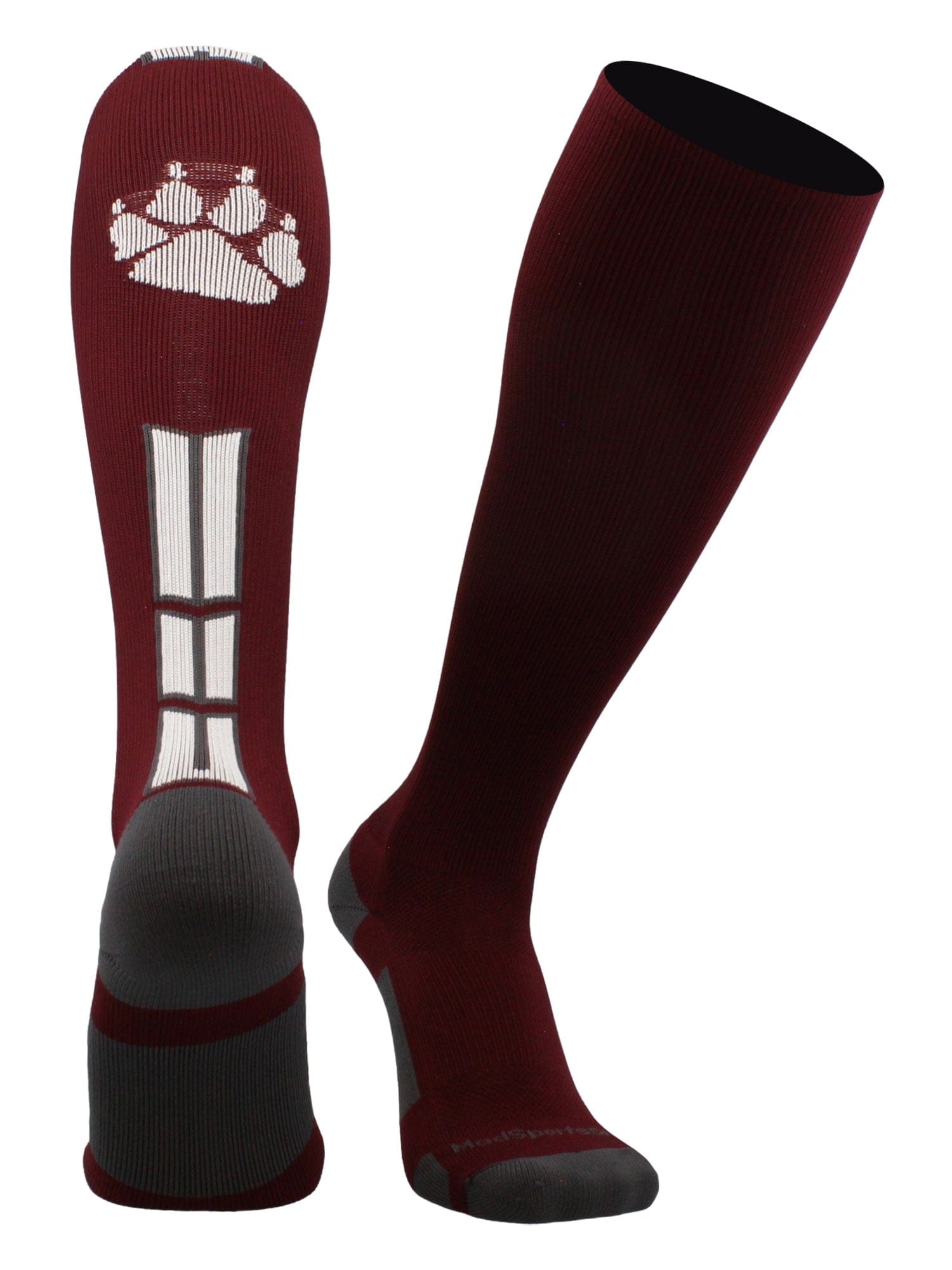 Wild Paw Socks Over the Calf Multiple Colors Maroon/White/Graphite / Medium Wild Paw Socks Over the Calf Multiple Colors Maroon/White/Graphite / Medium