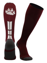 MadSportsStuff socks Maroon/White/Graphite / Large Wild Paw Over the Calf Socks (multiple colors)