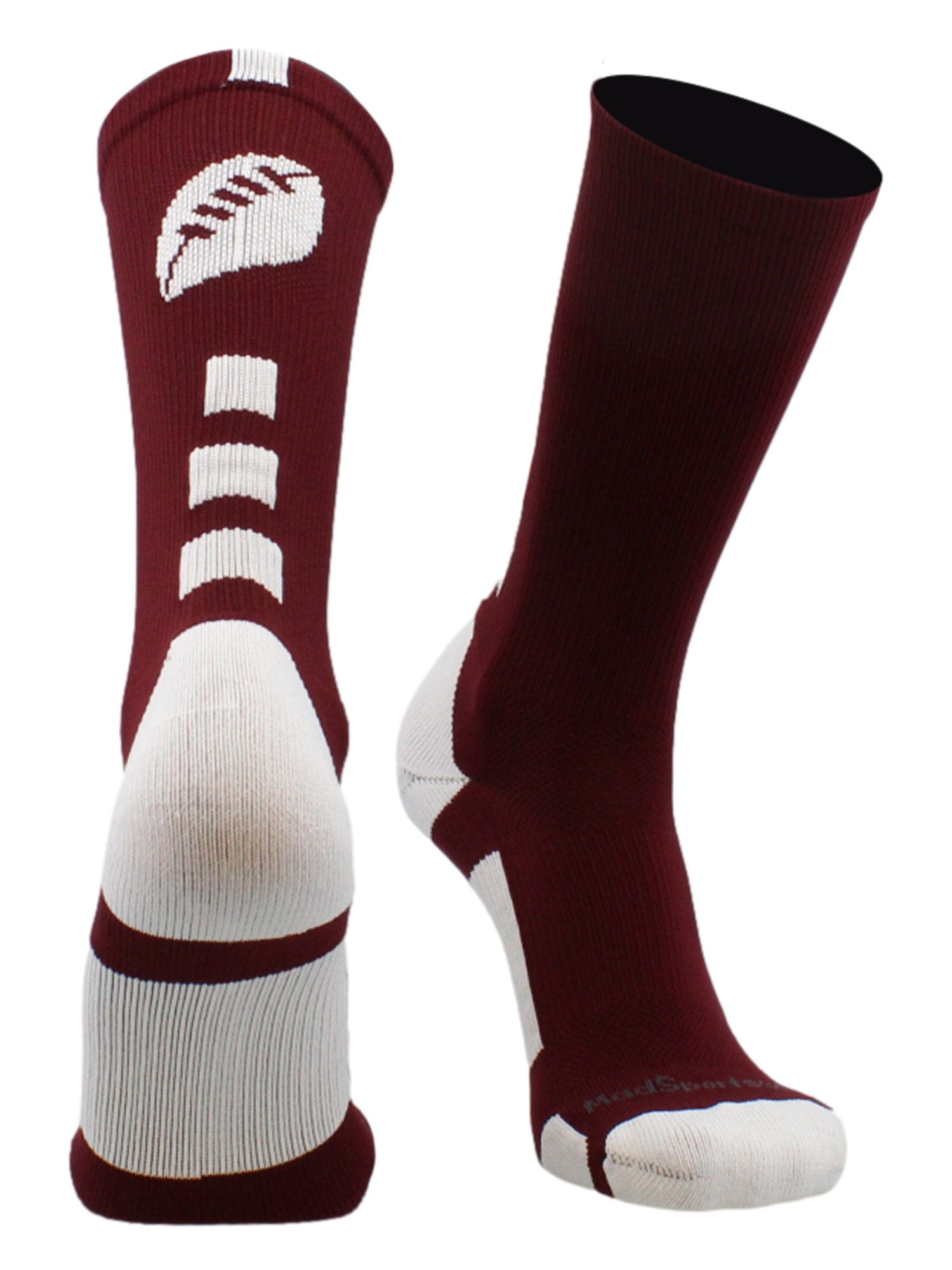 white and maroon nike socks