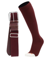 MadSportsStuff socks Maroon / X-Large Pro Line Softball Socks and Belt Combo Youth and Adult