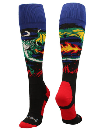 MadSportsStuff socks Medieval Dragon Over the Calf Athletic Socks