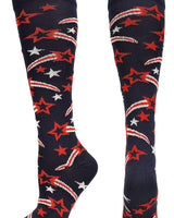 MadSportsStuff socks Multi-Neon/Black / Large Shooting Star Over the Calf Athletic Socks (multiple colors)