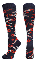 MadSportsStuff socks Multi-Neon/Black / Large Shooting Star Over the Calf Athletic Socks (multiple colors)