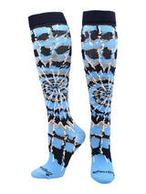 MadSportsStuff socks Navy/Columbia Blue/White / X-Small Crazy Tie Dye Socks Over the Calf