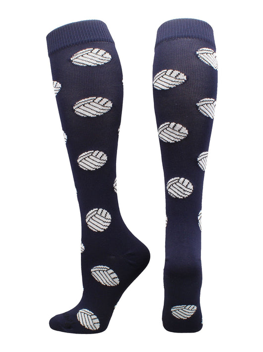 MadSportsStuff socks Navy / Large Volleyball Socks with Volleyball Print Over the Calf