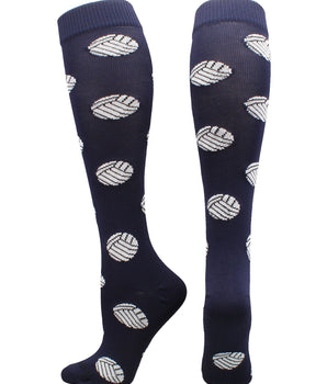 MadSportsStuff socks Navy / Large Volleyball Socks with Volleyball Print Over the Calf