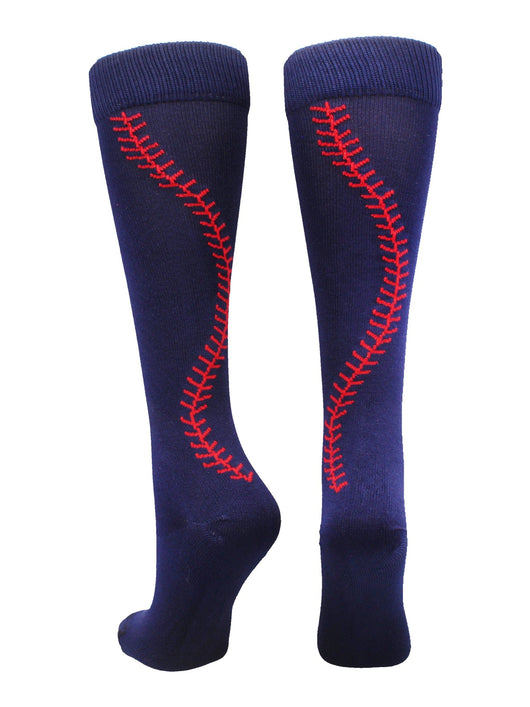 MadSportsStuff socks Navy/Red / Small Softball Socks with Stitches Over the Calf (multiple colors)