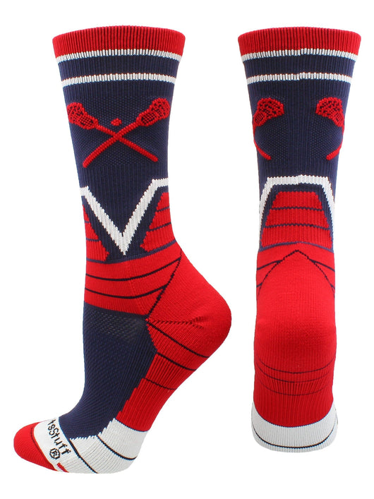 MadSportsStuff socks Navy/Red/White / Large Lacrosse Victory Crew Socks