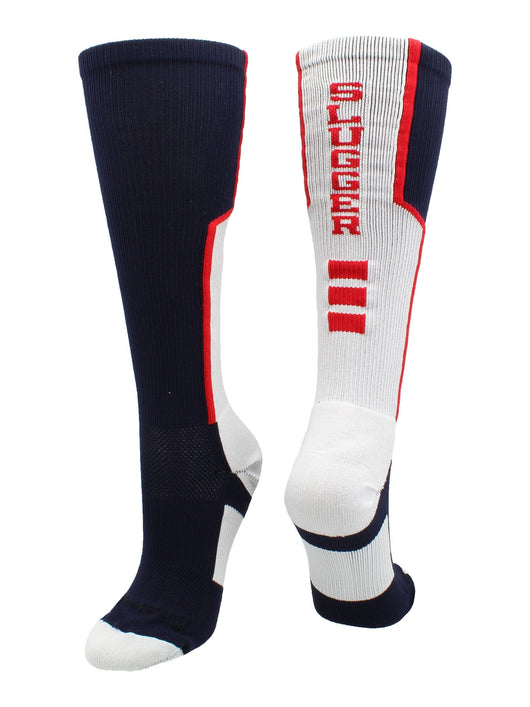 MadSportsStuff socks Navy/Red/White / Large Slugger Over the Calf Baseball Socks