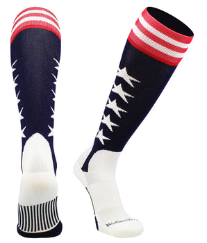 MadSportsStuff socks Navy/Red/White / Large USA Flag Baseball Patriotic Stirrups Socks with Stars and Stripes