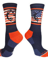 MadSportsStuff socks Navy/Red/White / Large USA Flag Basketball Player Athletic Crew Socks