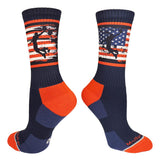 MadSportsStuff socks Navy/Red/White / Large USA Flag Basketball Player Athletic Crew Socks