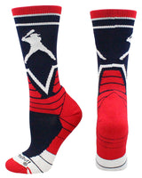 MadSportsStuff socks Navy/Scarlet/White / Large Victory Baseball Socks with Player in Crew Length