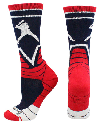 MadSportsStuff socks Navy/Scarlet/White / Large Victory Baseball Socks with Player in Crew Length