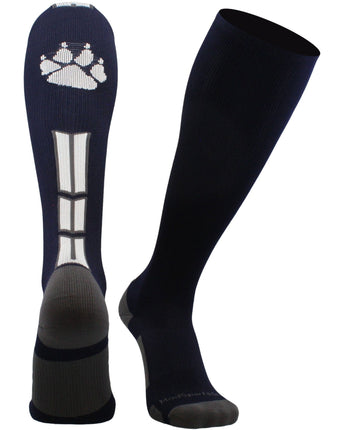 MadSportsStuff socks Navy/White/Graphite / Small Wild Paw Over the Calf Socks (multiple colors)