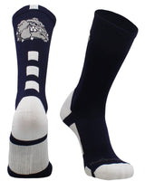 MadSportsStuff socks Navy/White / Large Bulldogs Logo Athletic Crew Socks (multiple colors)