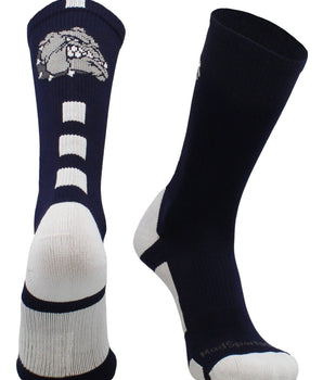 MadSportsStuff socks Navy/White / Large Bulldogs Logo Athletic Crew Socks (multiple colors)