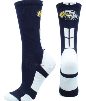 MadSportsStuff socks Navy/White / Large Eagles Logo Athletic Crew Socks (multiple colors)
