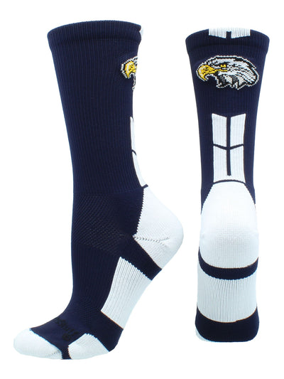 MadSportsStuff socks Navy/White / Large Eagles Logo Athletic Crew Socks (multiple colors)