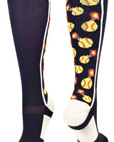 MadSportsStuff socks Navy/White / Large Softball Bomber Over the Calf Socks (multiple colors)