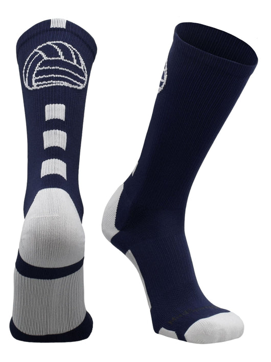 MadSportsStuff socks Navy/White / Large Volleyball Logo Crew Socks (multiple colors)