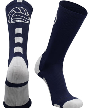 MadSportsStuff socks Navy/White / Large Volleyball Logo Crew Socks (multiple colors)
