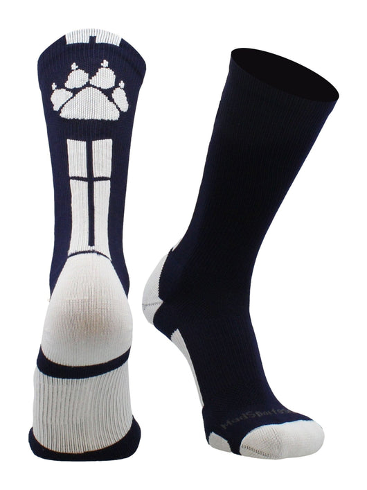 MadSportsStuff socks Navy/White / Large Wild Paws Athletic Crew Socks (multiple colors)