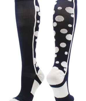 MadSportsStuff socks Navy/White / Small Crazy Socks with Dots Over the Calf Socks Multi Colors