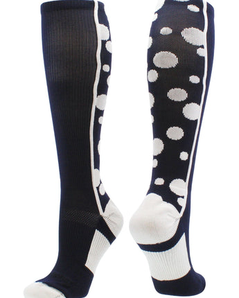 MadSportsStuff socks Navy/White / Small Crazy Socks with Dots Over the Calf Socks Multi Colors