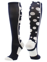 MadSportsStuff socks Navy/White / Small Crazy Socks with Dots Over the Calf Socks Multi Colors