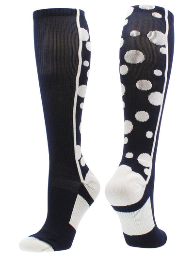 MadSportsStuff socks Navy/White / Small Crazy Socks with Dots Over the Calf Socks Multi Colors