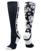 MadSportsStuff socks Navy/White / Small Crazy Socks with Paws Over the Calf (multiple colors)