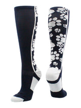 MadSportsStuff socks Navy/White / Small Crazy Socks with Paws Over the Calf (multiple colors)