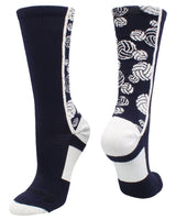 MadSportsStuff socks Navy/White / Small Crazy Volleyball Logo Crew Socks (multiple colors)