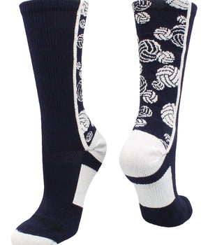 MadSportsStuff socks Navy/White / Small Crazy Volleyball Logo Crew Socks (multiple colors)