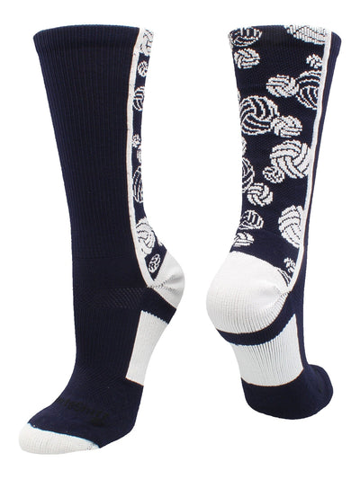 MadSportsStuff socks Navy/White / Small Crazy Volleyball Logo Crew Socks (multiple colors)