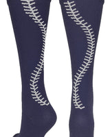 MadSportsStuff socks Navy/White / Small Softball Socks with Stitches Over the Calf (multiple colors)