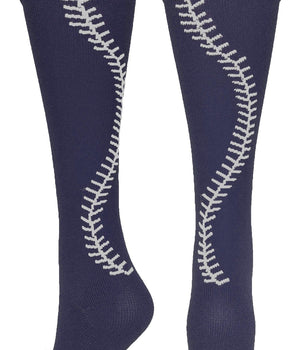 MadSportsStuff socks Navy/White / Small Softball Socks with Stitches Over the Calf (multiple colors)