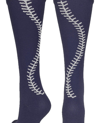 MadSportsStuff socks Navy/White / Small Softball Socks with Stitches Over the Calf (multiple colors)