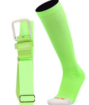 MadSportsStuff socks Neon Green / X-Large Pro Line Baseball Socks and Belt Combo Youth and Adult