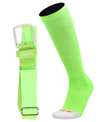 MadSportsStuff socks Neon Green / X-Large Pro Line Baseball Socks and Belt Combo Youth and Adult