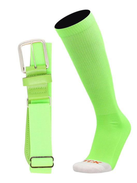 MadSportsStuff socks Neon Green / X-Large Pro Line Softball Socks and Belt Combo Youth and Adult
