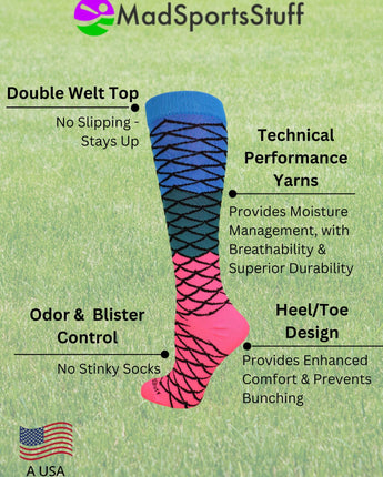 MadSportsStuff socks Neon Mermaid Athletic Over the Calf Socks