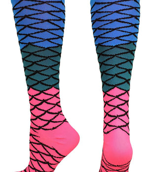 MadSportsStuff socks Neon Mermaid Athletic Over the Calf Socks